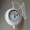 Zegary ścienne sztuka podwójna duża vintage przemysłowy czarny zegar Antique metal Orologio da Parete Dekoracja domu 60WCC