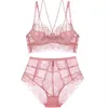 Bras Sets Termezy Classic Bangage Pink Bra Set Set Lingere Lingerie Push Up Brassiere Кружевое нижнее белье Sexy High-Waist Counties для женщин нижнего белья 230427