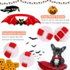 Tillbehör 50/100 st Halloween husdjur tillbehör Vampier vingar hund bindning pumpa pumpa skalle hund leveranser husdjur katt bowties liten hund bowtie