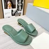 Femmes Pantoufles Designer Sliders Mode En Cuir Véritable Métal Talons Chunky Sandales Mules D'été À Bout Ouvert Solide Diapositives À Talons Hauts