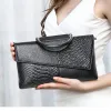 Brand Design Luxury Genuine Leather Snake Print Handbag Fashion Ladies Hand-held Large Capacity Cowhide Leather Wallet handmade bags high quality real leather