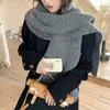 Cachecóis Cachecol Moda Caxemira Kintted Para Mulheres Inverno Quente Gravata Pescoço Pequeno Magro Senhora Sólido Longo Coreano