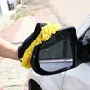 Mise à niveau de la vente chaude 2 en 1 fibre ultrafine Chenille microfibre gant de lavage de voiture gant support en maille douce sans rayures pour le lavage et le nettoyage de la voiture