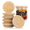 Storage Bottles Yogurt Jar Lids Bamboo Set For Jars With Silicone Sealing Rings