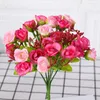 Decorative Flowers Bouquet Artificial 21 Head Fake Rose Wedding Party Home Decoration Flower Fiori Silk Artificiali