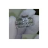 Bandringar lyxstorlek 5/6/7/8/9/10 smycken 10kt vitt guldfylld Topaz Princess Cut Simated Diamond Ring Set -gåva med Box Drop Deli Dhzdp