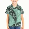 Camisas casuais masculinas Polinésia Tribal Fijian Totem Tattoo Prinha Kid Boy Children Fashion Hawaiian Cirt