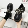 Pantoufles uniformes chaussures petit cuir femme britannique fille japonaise sauvage noir rétro Mary Jane Lolita plate-forme 231127