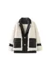 Parkas 2022 겨울 여성 패딩 재킷 양고기 양모 패치 워크 테디 재킷 가짜 모피 코트 아웃복 느슨한 캐주얼 디자인 우아한 따뜻한 패션