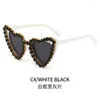 Sunglasses Europe And The United States Personality Love Diamond-set Glasses Fashion Every Match Heart Woman