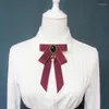 Bow Ties Woman's Bowtie Handmade Ribbon Collar Flowers Korean Fashion College Style Bank Formal Wear White Shirt Pearl Tie 11 18cm