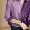 Chemisier violet mode haut pour femme printemps 2023 Style français bureau dame mince chemise Streetwear vêtements Blusas femme