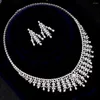 Necklace Earrings Set Bride Talk Trendy 4 PCS Women Fashion Jewelry For Wedding Party Cubic Zirconia High Quality Gift Bridal Jewellery