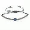 Bracelets de charme Mode Hommes Noir 4mm Perles rondes 8mm Micro Pave CZ Bridage Macramé Bracelet Bijoux Cadeau