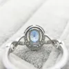Cluster Rings 2023 Fashion S925 Sterling Silver Inlaid Light Blue Zircon Ring For European And American Women's Proposal