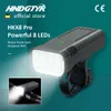 Światła rowerowe HKX8 Rower Light 10000-1200 mAh High Lumens LED LED Rowerlight Rowerlight Mocne przedni reflektor do rowerowego banku zasilania drogowego P230427