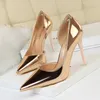 Buty mody 2024 40 Dress Woman Pumps Stoletto Kobiety Sexy Party Metal Pu High Heels 5 Kolor 57156 716