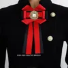 Bow Ties Original Tie Brosch Red Black Korean Fashion Women's Clothing Suits Shirt Corsage Rhinestone Bowtie Gift for Women