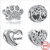 925 perles de charme accessoires fit pandora charmes bijoux femmes perles haute qualité bijoux cadeau en gros quatre trèfle serrure coeur pendentif