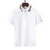 Lyxvarumärke Summer tee t-shirt för herr designer polo skjortor high street broderi strumpeband ormar lite bi tryckkläder män klassisk polos skjorta