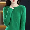 Suéteres femininos 2023 mulheres primavera outono o-pescoço pullovers de malha solta camisa de fundo cashmere moda macia jumper top