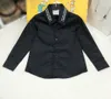 New lapel baby Shirt Collar logo embroidery design boys coat Size 100-160 CM kids designer clothes Child Blouses Nov25