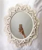 Boho Macrame Round Mirror Decorative s Aesthetic Room Decor Hanging Wall for Bedroom Living House Decoration 2205122805207