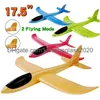 Novelty Games Airplane Toys Upgrade 17.5 Large Throwing Foam Plane 2 Flight Mode Glider Airplanes For Kids Gifts 3 4 5 6 7 Year Old Bo Amjmo