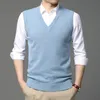Heren Truien Trui Vest Heren Eenvoudig All-match V-hals Effen Mouwloos Heren Tops Basic Gezellige Koreaanse stijl Ins Vrije tijd Gebreid Maat S-4XL 231127