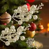 Décorations de jardin 20 pcs Baies artificielles Arbre de Noël Garnitures de saison de vacances Décor de coupe Ornements en plastique Maison d'hiver