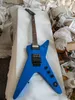 Custom Hamer Metal Blue Electric Guitar 22 Frets Black Tremolo Bridge