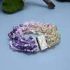 Strand Guaiguai smycken 8 '' 7 trådar Amethyst Strawberry Quartz Lemon Armband