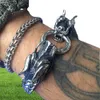 TrustyLan Vintage Edelstahl Männer Armband Cool Double Dragon Head Männlich Schmuck Zubehör Cool Herren Armreif Armband 225 MM Y183830039