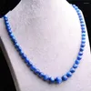 Chaînes véritable bleu naturel Kyanite pierre précieuse cristal perle ronde femmes dame longue chaîne collier 6mm--14mm