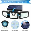 Solar Wall Lights 74led 100Cob High Power 300 Lumen Outdoor Motion Sensor Gardenlampen waterdicht