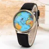 Wristwatches Fashion Men Map Plane Second Watch Women Jean Fabric Leather Strap Dress Watches Relogio Feminino Ladies Casual Quartz