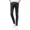 Mäns jeans fotled längd Män i mitten av tonåringen Slim Fit Pencil Stylish Denim Long Trousers Streetwear