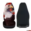Car Seat Covers Ers Fashion Fierce Eagle Pattern Front Er Set Comfort Material Vehicle Clean Protector High Quality Accessory Drop Del Otl6J