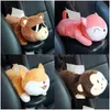 Scatola di fazzoletti per auto Creativo Er Cute Shiba Inu Cane Peluche Bracciolo Supporto per sedile posteriore Appeso Tovagliolo Dispenser 210326 Consegna di goccia M Dhb6U