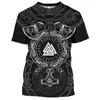 Camisetas masculinas Viking Tattoo Pattern Cirl