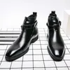 Boots Men Slip On Business Wedding Retro Vintage Short Party Casual Classics Ankle Black Leather