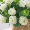 Fleurs décoratives Simulation Eucalyptus Rose Bouquet De Mariage Pographie Décoration De La Maison Ameublement Faux Plastique