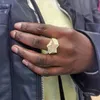 Lolias 5-del 18k guldpläterad glänsande ring iskristallrosa ring cz stjärna geometri guldring hip hop ring mäns non ädel metall kubik zirkonium