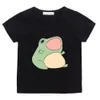 T-shirty Śliczne koszulki żaby dla chłopców Kawaii T Shirt Dzieci Krótki rękaw 100% bawełniane topy Summer Tshirt Casual Boys Tee Graphic Trees 230427