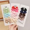 Hair Accessories 4/6Pcs/Set Cute Ribbon Bowknot Clips For Girls Handmade Bows Hairpin Barrettes Headwear Kids Baby Gift