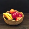 Conjuntos de vajilla Contenedores de vides de otoño Estilo ondulado Cesta de frutas vegetales Almacenamiento de pan de madera
