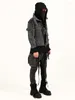 Erkek Ceketler Yüksek Sokak Şık Tasarımcı Asimetrik Sıkıntılı Ağır Sanayi İnce İnce Biker Ceket Ceket