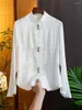 Women's Blouses Satin Solid Shirts Silk Chinese Style O-Neck Ladies Clothing Loose Long Sleeves FASHION Vintage Tops YCMYUNYAN