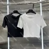 Damesontwerper Tank top katoenen korte mouw T -shirts voor dame borduurwerk bijgesneden tops zomer gebreide mouwloze vrouwen T -stukken