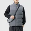 Men's Jackets Fall And Winter Warm Corduroy Sleeveless Undershirt Fashion Harajuku Waist Seal Padded With Satchel Coat